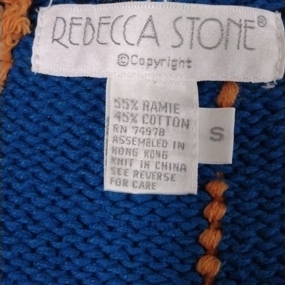 Rebecca Stone sweater sz S color blue red yellow in good condition - Picture 9 of 9